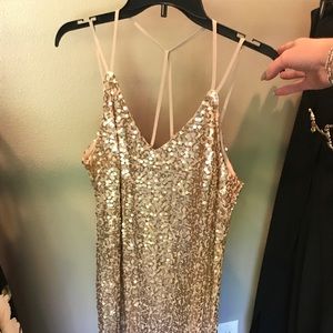 Rose gold slip party dress